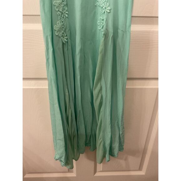 Vintage Unbranded Viscose Floral Embroidered Semi-Sheer Slip Dress Gown, sz L - Picture 4 of 6